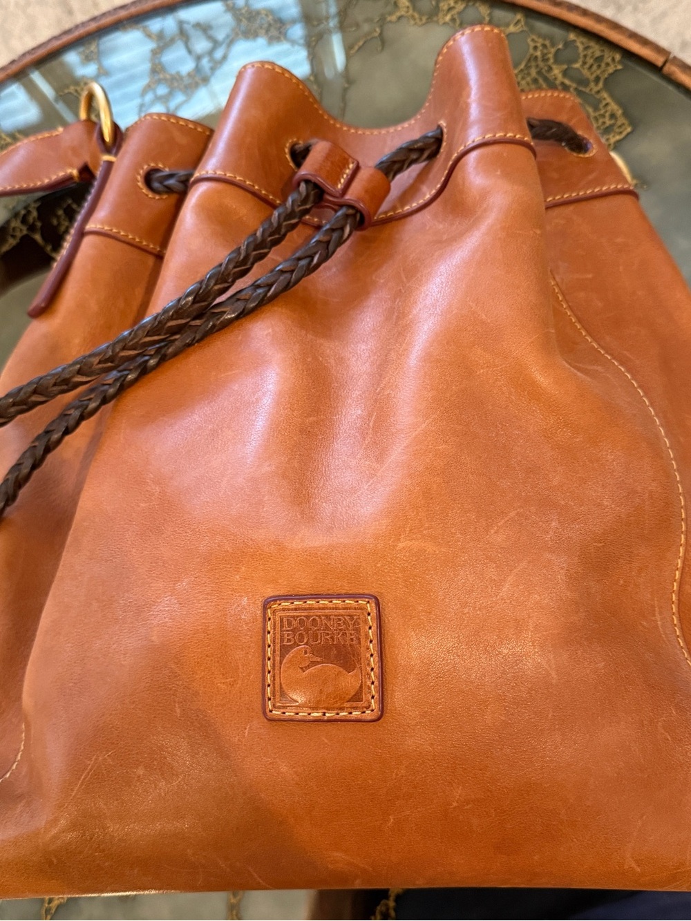 Dooney & Bourke Florentine Large Drawstring Tote in natural - Picture 2 of 10